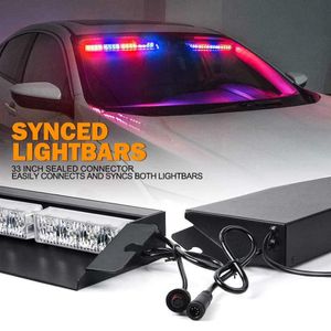 Resvägsprodukt Visir Strobe LED Light Bar Interior Windshield Sunvisor Lamp Emergency Varning Blaserande lampor för Voluntee297R