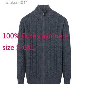 Gilet da uomo Nuovo arrivo addensato 100% puro cashmere Cardigan da uomo oversize dolcevita invernale casual maglione lavorato a maglia computer plus size S-6XL L230925