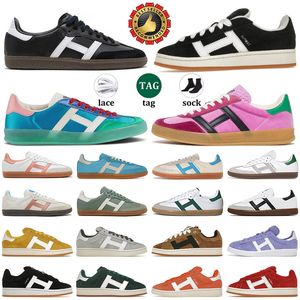 2023 Originals Vegan Gazelle 캐주얼 신발 Camups 00S 플레이트 형태의 Scarpe White Goog Collegiate Green Team Black Real Red Mens 신발 디자이너