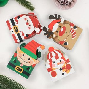 Opakowanie na prezenty 4PC/Lot Elk Elfin Xmas Cardboard Packaging Box for Christmas Navidad Festival Supplies Rok Favors Pase Boxes