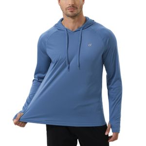 Męskie bluzy bluzy Bluzy z długim rękawem UPF 50 Rash Guard Hoodie Fitness Tracksuit Running Jogger Shirt Athletic Fishing Trening Trening 230925