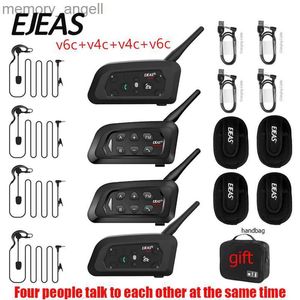 Walkie Talkie EJEAS V6C/V4C Football Referee Intercom Headset 4users Talk samtidigt Bluetooth Conference Interphone med handväska HKD230925