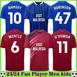 23 24 Cardiff Soccer Jerseys City Ramsey 2023 2024 O'Dowda 2023 2024 Ralls Adams Wintle Sawyers Robinson Rinomhota Watters Football Shirts Etete Mens