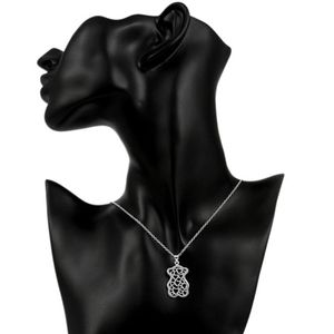 collana con pendente cavo a forma di orsetto da donna collana in argento sterling placcato STSN770 collana in argento 925 moda249t