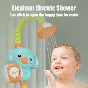 Bath Toys Electric Elephant Shower Toys Kids Baby Bath Spray Water kran utanför badkar Spirrinkler Strong Sug Cup 230923