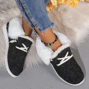 Scarpe eleganti Lucyever Tenere al caldo Stivaletti in pelliccia 2023 Inverno Breve peluche Sneakers Donna Comodo cotone antiscivolo Plus Size 43 230925