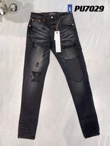 بنطلون جينز أرجواني جينز سراويل جينز مصمم رجال جان الرجال السراويل السوداء الجودة الراقية على التوالي
