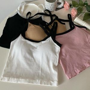 Kvinnors tankar kontrast Färg Sling Vest 2023 Kläder Fashion Summer Sexig Casual Tunic Crop Topps Korean Camis Y2K Top Ropa Mujer