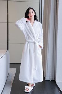 Women's Sleepwear Autumn Winter Long Flannel Robes For Women Thick Velvet Kimono Casual Pijama Sexy Couple Bath Gown Home Clothes