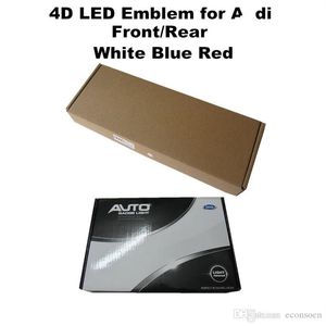 4D -bilmärken LED -lampor Vit Blue Red Emblem Frab -bakre logotyp Ljus Auto -tillbehör 18cm 27 5cm 28 8CM274J