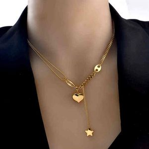 2022 Pendant Necklaces For Women Valentine Gift Gold Chain Heart Pendant Necklace Y0121275S