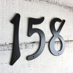 Dekoracje ogrodowe 101 mm metalowy dom numer 4-calowy czarny aluminium skrzynki pocztowe Znak Zysp Outdoor Drzwi Numer #0-9 230925