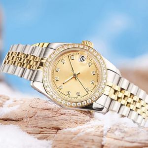 Women Automatyczne zegarek mechaniczny dla męskich obserwatorów Diamond Watch Data Ju St 31mm Wybielnia Złote Pasek ze stali nierdzewnej zegarek Vintage AAA 2813 Ruch na ręce