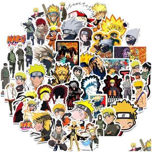 Car Stickers 50 Pcs Pack Mixed Anime For Laptop Skateboard Pad Bicycle Motorcycle Ps4 Phone Luggage Decal Pvc Guitar Refrigerator Drop Dhane