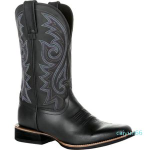 Western Cowboy Boots Motorcykel ridning broderi utomhus antiskid pu sying djupt