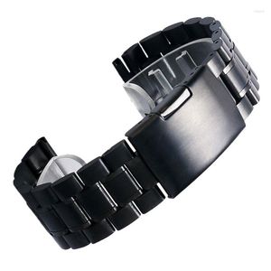 Cinturini per orologi Braccialetti in metallo con cinturino in acciaio inossidabile da uomo nero per orologi da polso da uomo Sostituzione cinturino 2 barre a molla