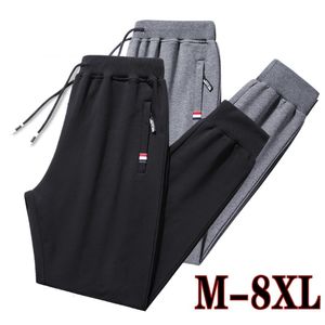 Erkek pantolon erkek eşofmanları artı boyut büyük 5xl spor giyim elastik bel rahat pamuk iz pantolon streç pantolonlar erkek siyah joggers 8xl 230926