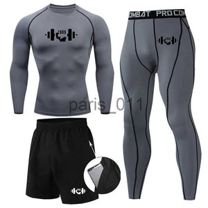 Outros Vestuário Sportswear Quick Dry Rashgard Esporte Camisa Homens Compressão Calças Ginásio Correndo Camisa Homens Fitness Leggings Roupas Terno Apertado X0926