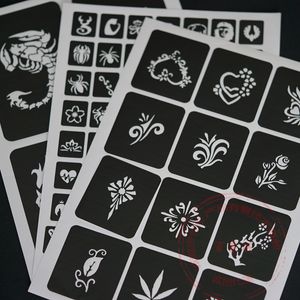 Other Permanent Makeup Supply Hollow Small Tattoo Stencil 635Pcs Pictures Letter Butterfly Flower Color Painting Drawing Temporary Templates Sticker 230925