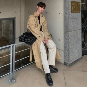 メンズトレンチコート春秋のロングコート男性ファッショナブルな英国スタイルのカジュアルトレンドファッションジャケット