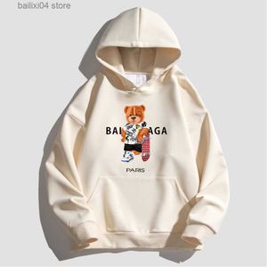 Herrtröjor tröjor mode lyxiga designer kvinnors hoodies hösten höst bomull fleece casual pullover tröjor märke topp tecknad björn tröja t230926