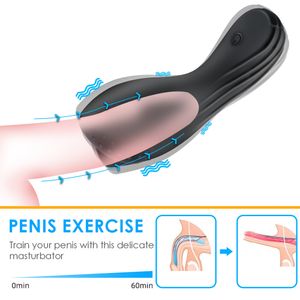 Masturbators Exerciser Glans Stimulater Massager Penis Delay Trainer Mens Vibrator Male Masturbator Equipment Sex Toys For Men Adult 230925