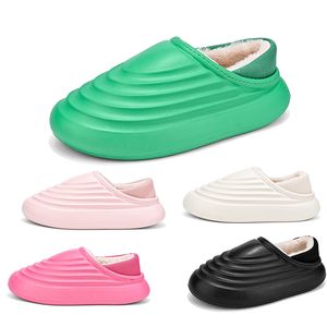 Designer bomullsskor vinter höga klackar tjock sula bomulls tofflor grön rosa svart vit kvinnor päls snö sandal kvinnors sneakers