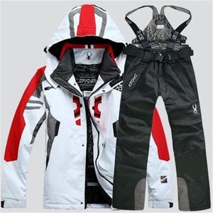 Casacos de trincheira masculinos terno de esqui snowboard jaqueta calças inverno ao ar livre térmica e calças à prova dwindproof água à prova de vento parka