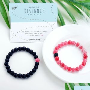 Beaded Fashion Natural Stone Strands Bracelet For Lovers Distance Magnet Couple Bracelets Yoga Friendship Valentine Jewelry Gifts Drop Dhqbr