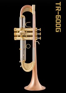 TR-600GS Nowy przylot BB Trumpet Wysokiej jakości złoty lakier Srebrny Trąb Mosiądzu instrumenty muzyczne z kompozytem Tręba