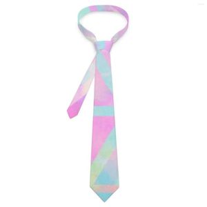 Bow Ties Ombre Geo Print Tie Pink Pastell Elegant Neck For Manlig bröllopskvalitet Krage Tryckt slipstillbehör
