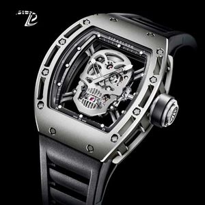 Richardmills Watch Richads Mile Skull Head Richad Mens Same Aggressive Waterproof Hollow Out Large Dial Fully Automatic Bucket Shaped Mechanical