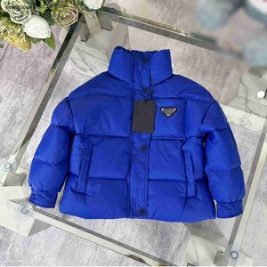 designer baby Down Jackets solid color Standing collar child Winter clothing Size 110-160 CM Warm hooded jacket for boys girl Sep25