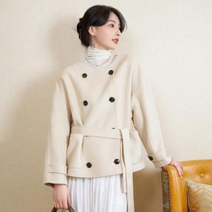 Men's Wool "Lake Hall Level" Double Cashmere Coat Female Little Short Paragraph Autumn Winter Cloth