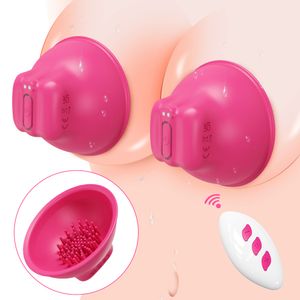 Brinquedos adultos Ampliação da mama Estimulação Vibrador para Mulheres Mamilo Clitóris Otário Controle Remoto Clitóris Bomba de Vácuo Sucção Capa Sexo 230925
