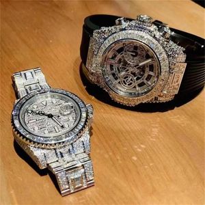 Luksusowe męskie zegarki moissanite Mosang Stone Diamond Watch Watch zegarki dla mężczyzn Top Montre de Luxe Na ręce mechaniczne automa2522