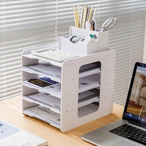 Andra skrivbordstillbehör 5 lager multifunktionsdokumentfack File PAPPR Letter Holder Stationery Storage Waterproof Organizer Office 230926