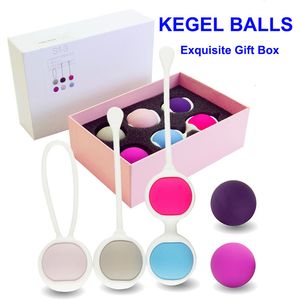 Vibrators 6pcs Vagina Tighten Exercise Kegel Ball Weights Chinas Muscle Simulator Geisha Dumbbell Soft Silicone Balls Sex Toy 230925