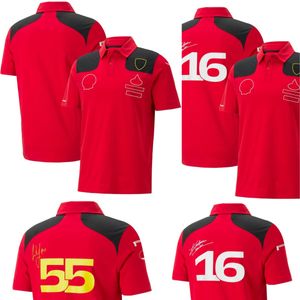 2023 New F1 T-shirt Formula 1 Red Team T-shirt Polo Shirts Driver 16 No. 55 Racing T-shirts Summer Men's Women's T Shirt