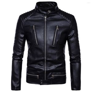 Men's Fur Men's Multi-zipper Leather Jacket Motorcycle