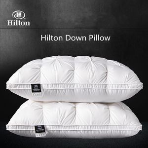 Cushion/Decorative Pillow High-end down comfortable pillow5-star el pillow down pillow core cotton white goose down 3-dimensional cervical pillow core 230926