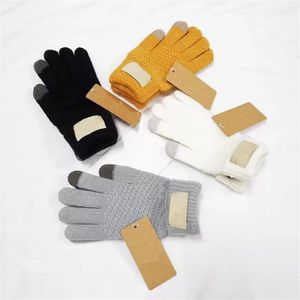 Knit Solid Color Gloves Designers For Men Womens Touch Screen Glove Winter Fashion Mobile Smartphone Five Finger Mittens262S