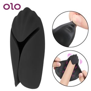 Masturbadores OLO Forte Vibrador Masculino Masturbador Força Stamina Treinamento Penis Cock Trainer 9 Modo Glande Massageador Boquete Brinquedos Sexuais para Homens 230925