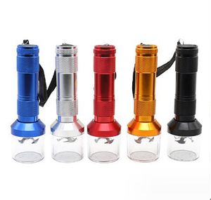 Flashlight Aluminum Electric Tobacco Grinder Crusher Herb Smoking Grinders Pollen Alloy Metal Handheld With Display Box Packaging DHL