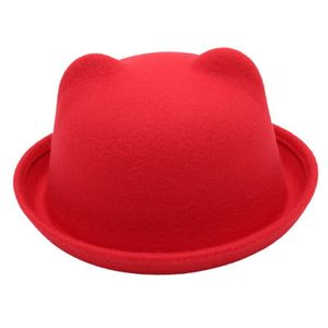 Design Stingy Brim Hats Kvinnor män svart röd ull filt jazz hatt unisex panama stil fest cowboy klänning bröllop mössa