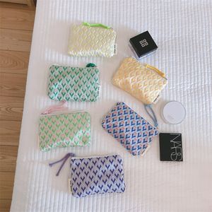Mini bolsa de moedas de viagem jacquard batom cosméticos pequeno saco de armazenamento bonito bolsas de maquiagem feminina carteira organizador bolsa sacos de cartão