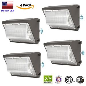 Utomhus LED-vägglampor 120W Dusk till Dawn Commercial Industrial WALLPACK Fixture Lighting Daylights 5000K AC90-277V IP65 DLC ETL LI296H