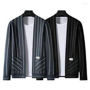 Men's Sweaters Arrival Suepr Large Autumn Youth Fashion Casual Stripe Knitted Cardigan Coat Plus Size LXL 2XL 3XL 4XL 5XL 6XL 7XL 8XL