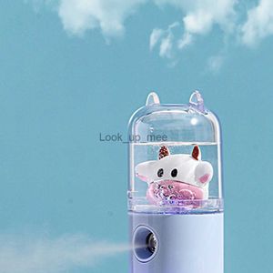 Humidifiers Cow Humidifier Female Makeup Water Replenishment Instrument Handheld USB Women Perfume Alcohol Nano Sprayer Blue YQ230927