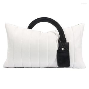 Pillow Light Luxury Cover For Living Room Solid White Waist Pillows Sofa S Home Decor 30x50cm